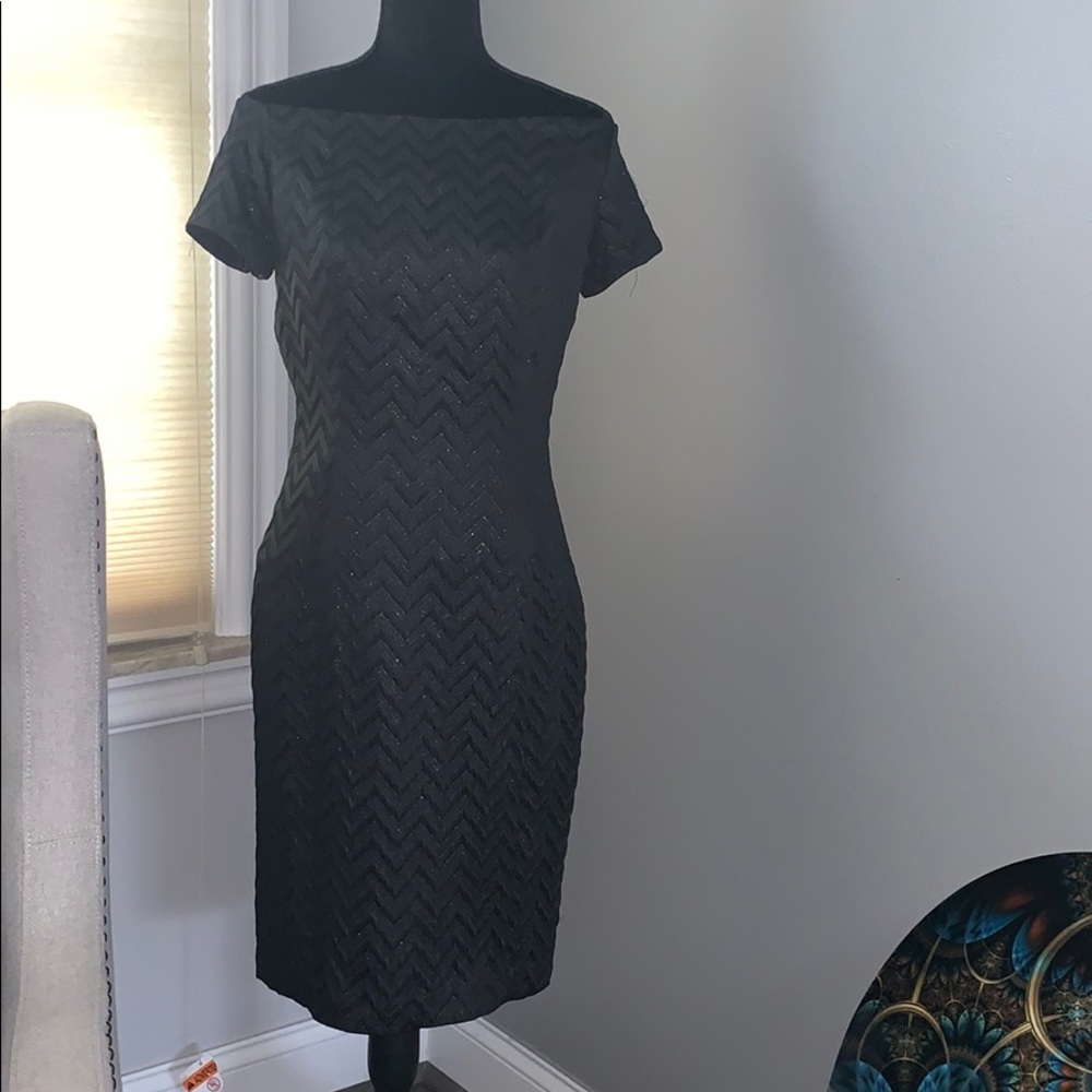 B Michael American red Collection black dress